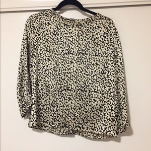 J crew silk leopard blouse